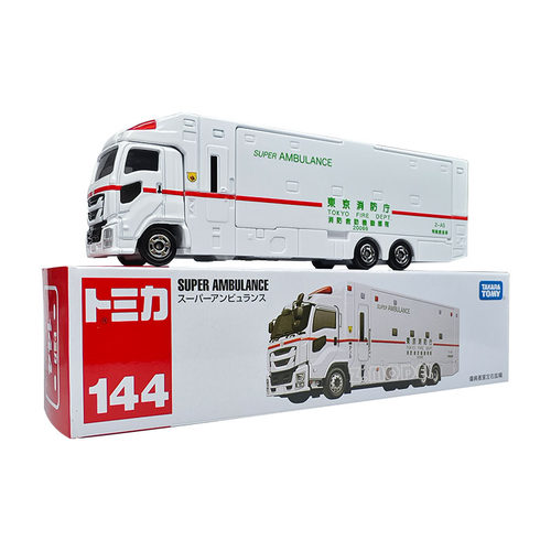 TOMY/多美卡仿真合金小汽车长款144号东京消防厅超级救护车270072