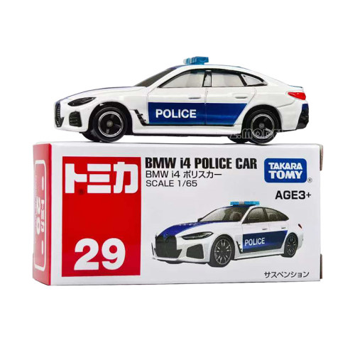 TOMY多美卡红白盒仿真合金小汽车模型男玩具29号宝马I4警车993704