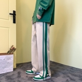 新款秋冬款斜纹运动裤潮牌拉链拖地裤男长裤xz1002-1-K50P55，女装休闲裤，星座906（原电商a316-1）