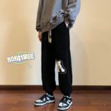 雪尼尔灯芯绒字母毛巾绣束脚裤冬季保暖裤xz1002-1-K1058P68控88，男装棉衣，星座906（原电商a316-1）