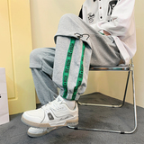 2026新款春秋宽松贴标束脚裤男女潮流运动裤xz1002-1-K53P55控75，女装休闲裤，星座906（原电商a316-1）