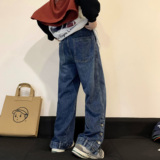 2025春季新款排扣牛仔裤直筒裤子xz1002-1-K1062P65控78，男装牛仔裤，星座906（原电商a316-1）