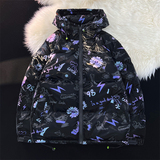 中性款!菊花印花保暖加厚棉袄面包服棉袄xz1002-1-Y65P128控158，男装棉衣，星座906（原电商a316-1）