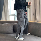 2026年春季开衩拉链宽松休闲牛仔裤x百搭长裤z1002-1-K42P52，男装牛仔裤，星座906（原电商a316-1）