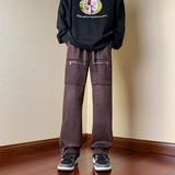 美式鹿皮绒休闲拉链拖地裤潮牌长裤xz1002-1-K52p65控85，男装休闲裤，星座906（原电商a316-1）