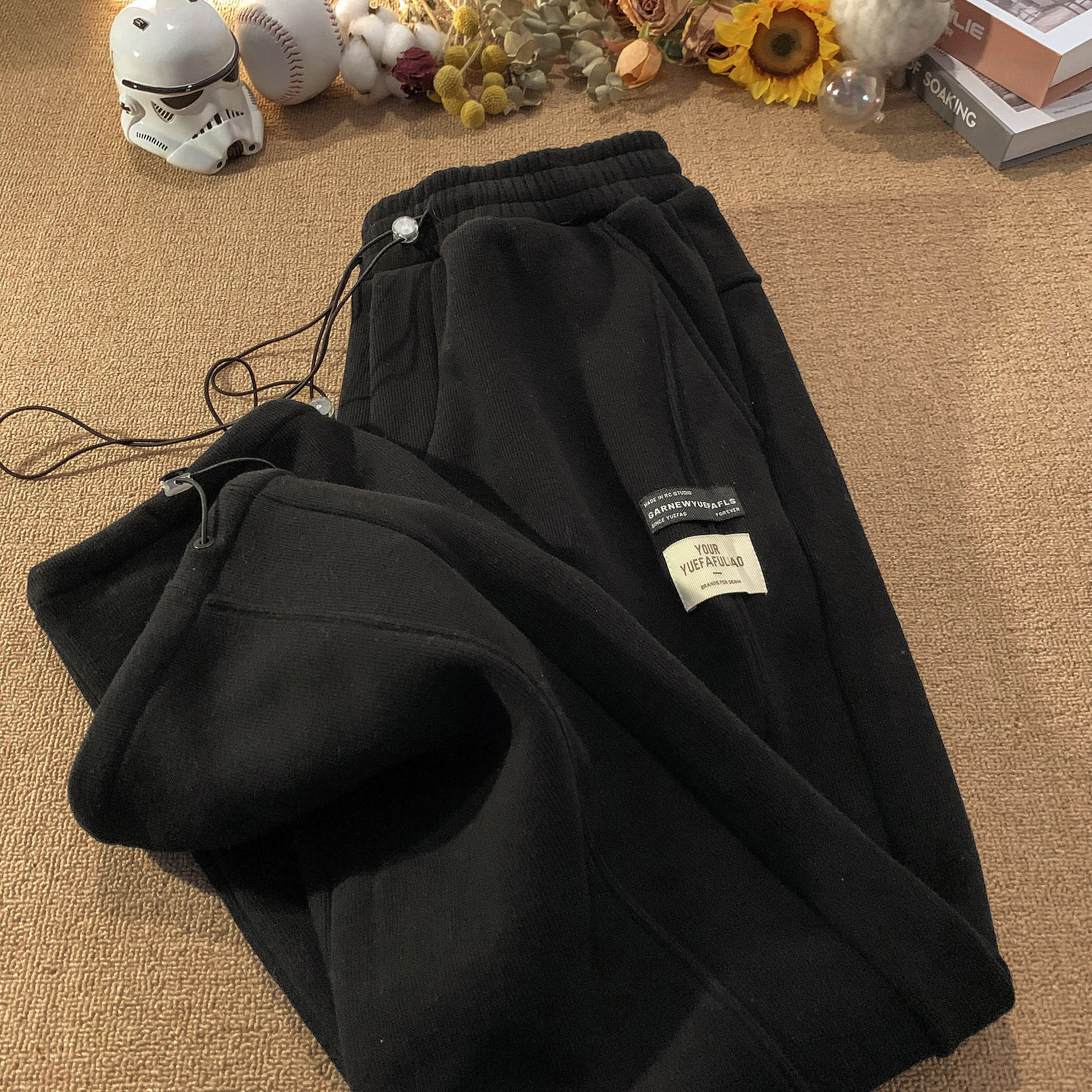 2025新款高品质潮流休闲抽绳裤直筒裤xz1002-1-k1066p55控68,男装休闲裤,星座906（原电商a316-1）