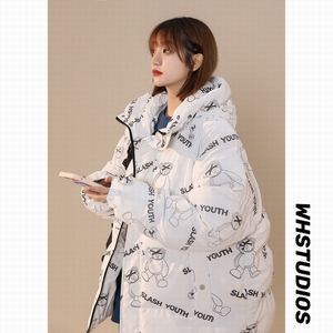 中性款！连帽面包服印花小熊保暖棉衣外套xz1002-1-Y21p138控168图片