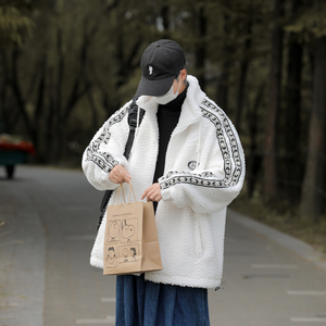 新款鱼骨纹加绒加厚羊羔绒男保暖棉衣xz1002-1-Y68p118控158图片