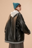 中性款！2026秋季新款PU棒球服宽松休闲皮夹克xz1002-1-Y58P105，男装夹克，星座906（原电商a316-1）