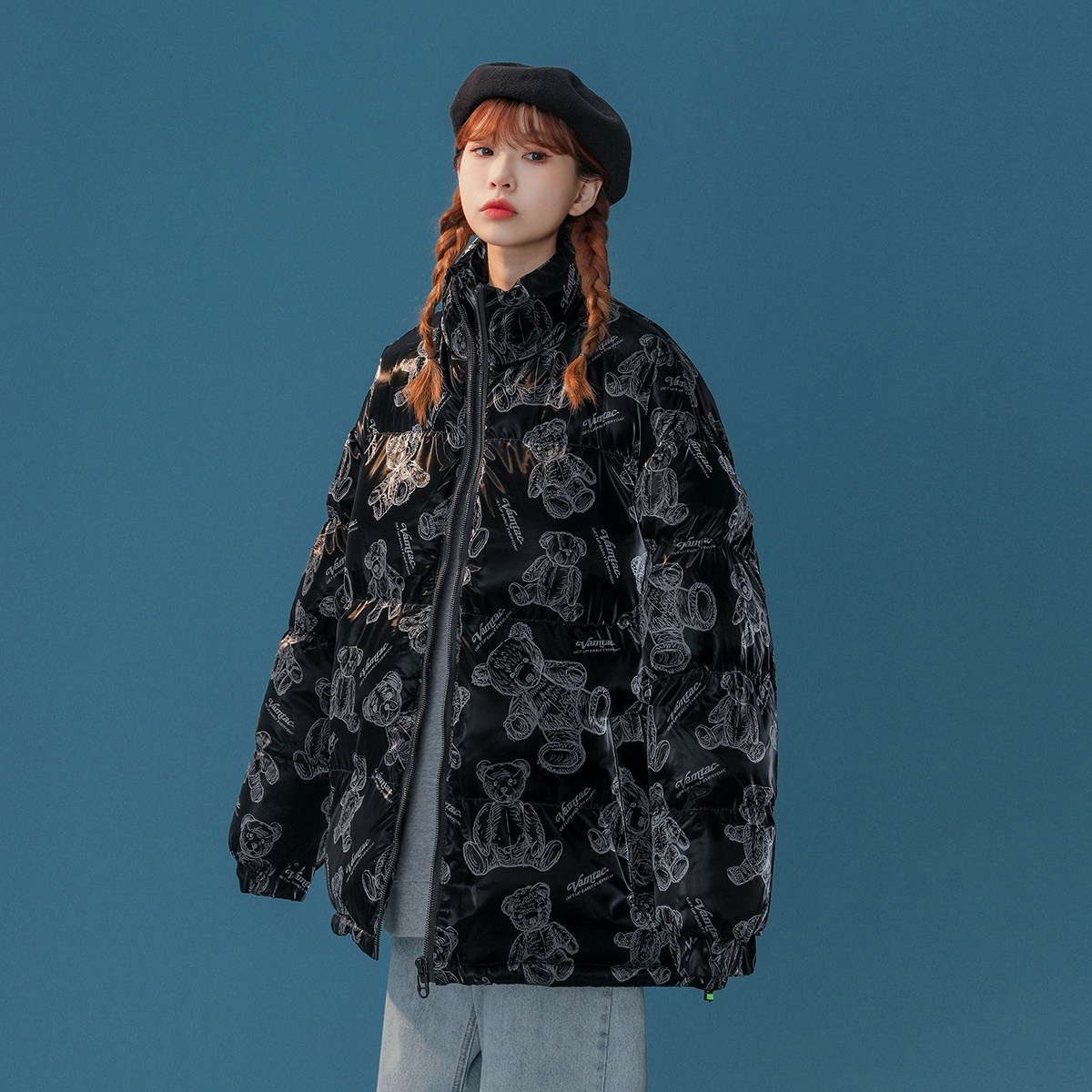 xz1002-1-Y63p128控158新款冬季小熊印花加厚保暖面包服女棉袄,男装棉衣,星座906（原电商a316-1）