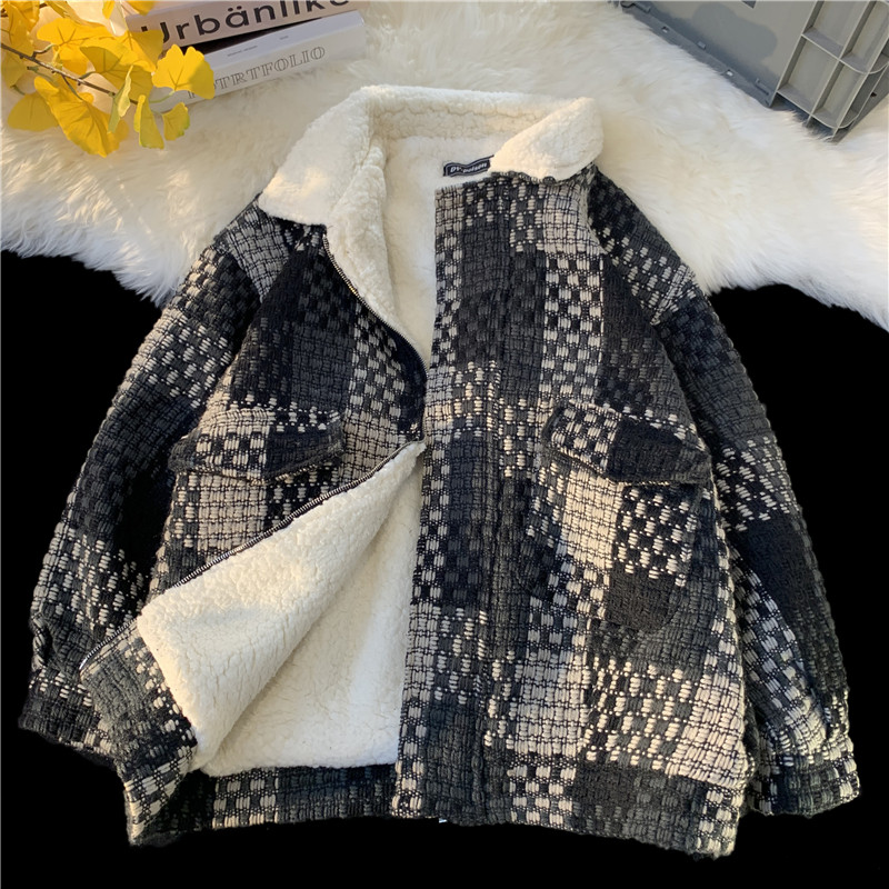 冬季新款加绒加厚小香风格子棉袄xz1002-1-Y75p120,男装卫衣,星座906（原电商a316-1）