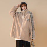 中性款!新款美式织带加厚加绒保暖羊羔绒xz1002-1-Y68P118控158，男装棉衣，星座906（原电商a316-1）