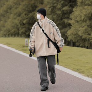 新款鱼骨纹加绒加厚羊羔绒男棉衣xz1002-1-Y68p118控158图片
