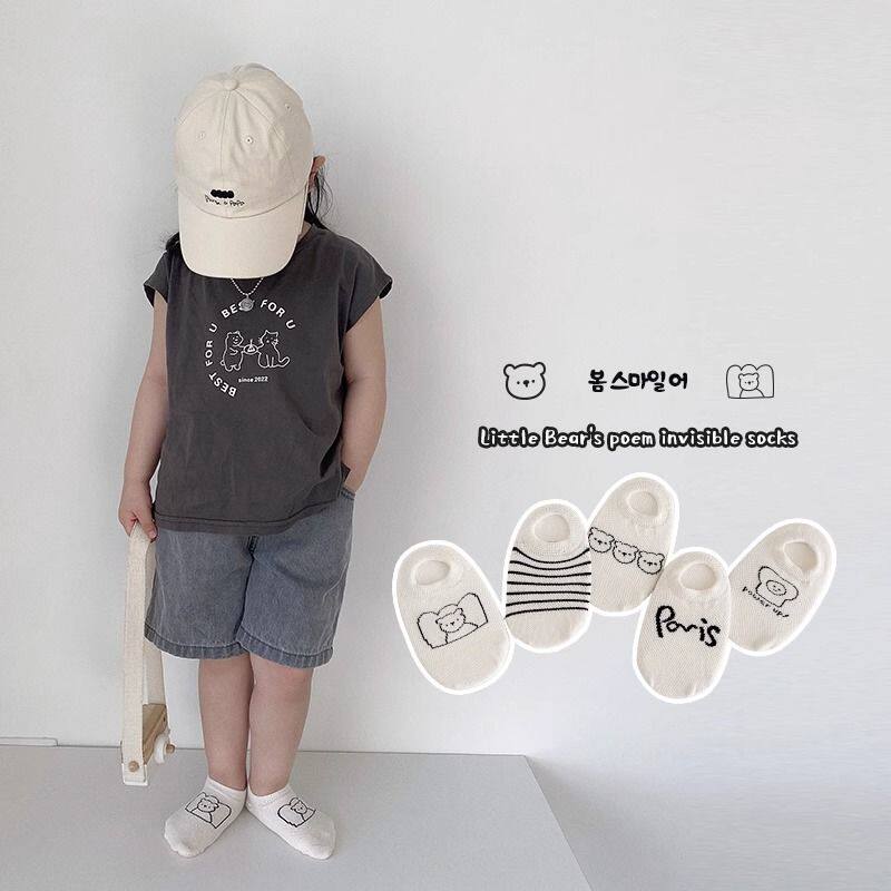 儿童袜子船袜夏季薄款棉袜宝宝男童隐形春夏浅口透气网眼短袜女童