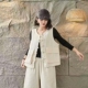 M411早春新款 加厚双纱马甲盘扣宽松坎肩百搭衣长62胸围120