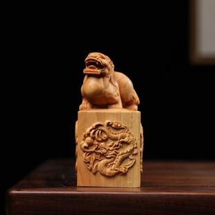 崖柏木貔貅印章盖印刻字名字印章吊坠龙蛇虎牛手把件桌面944