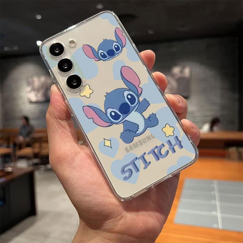 【超1000人收藏】蓝色史迪仔适用SamsungA73手机壳GalaxyS22可爱A03透明note20