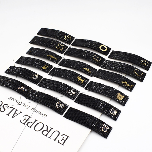 边夹日韩小清新刘海黑色水晶发饰