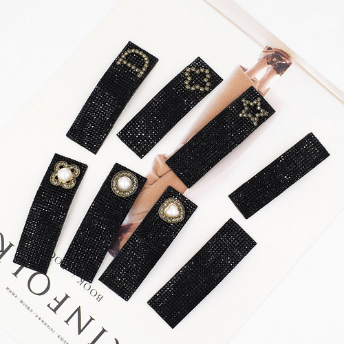 珍珠水钻黑色固定发夹