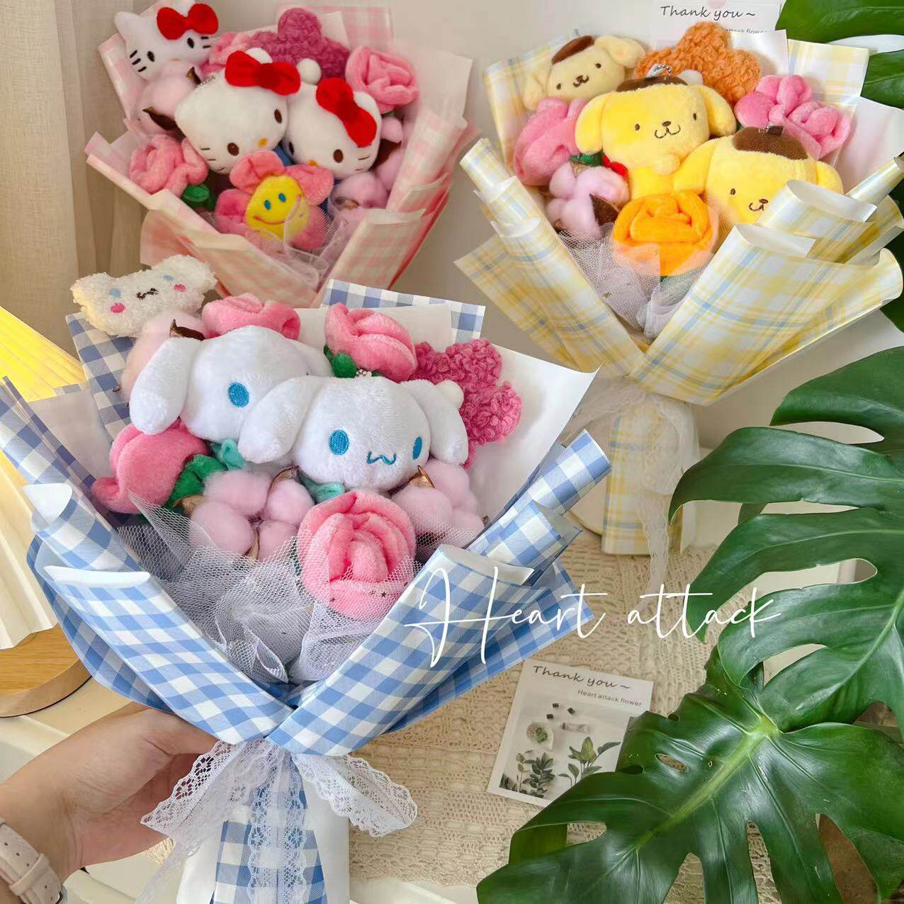 玉桂布丁三丽美乐库洛玩偶公仔成品花束送女友生日礼物