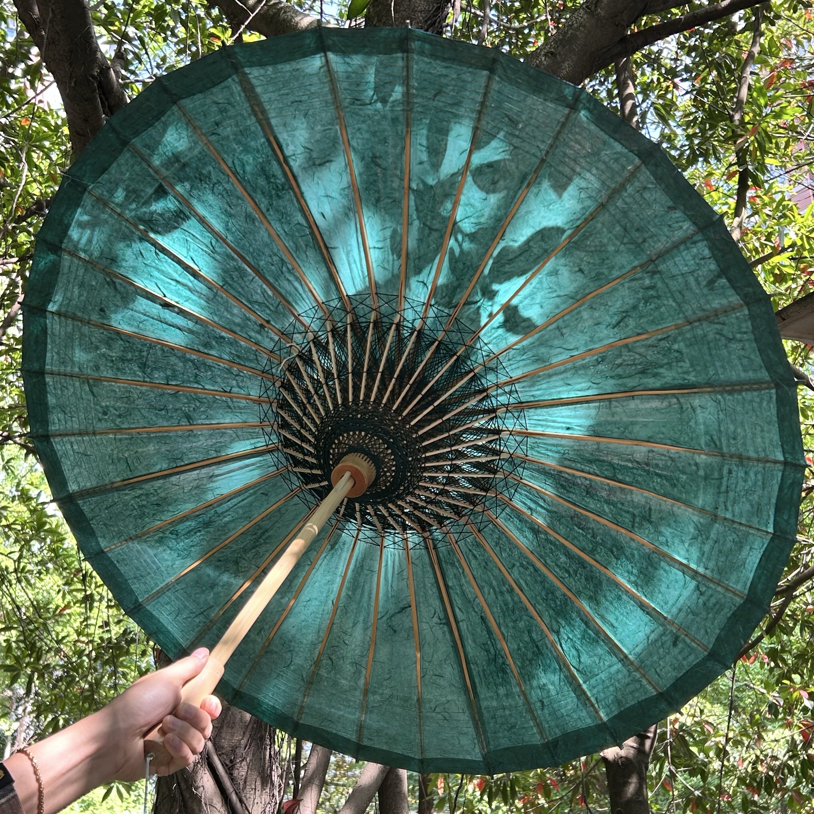 物新工坊晓山青非遗手工油纸伞