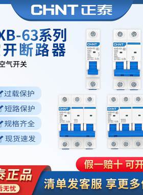 正泰空气开关1p断路器2p家用3p空开40a小型NXB-63a4p电闸C型32a