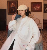 白衬衫 夏防晒薄款 waitmore衬衣复古港味宽松上衣 POXFFEE女式 长袖
