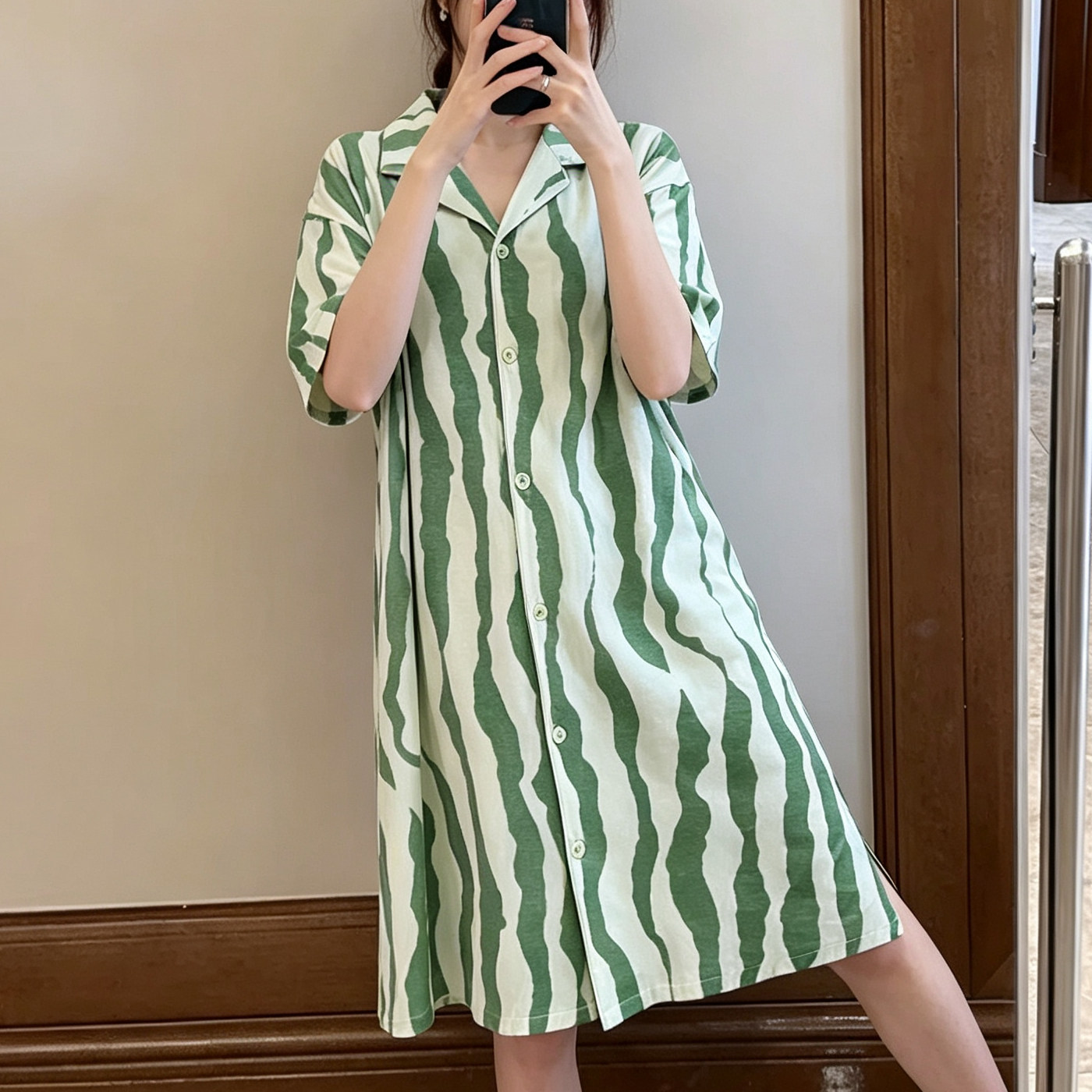 2026夏季新款法式优雅孕妇衬衫裙女中长款宽松孕妇纯棉连衣裙外穿