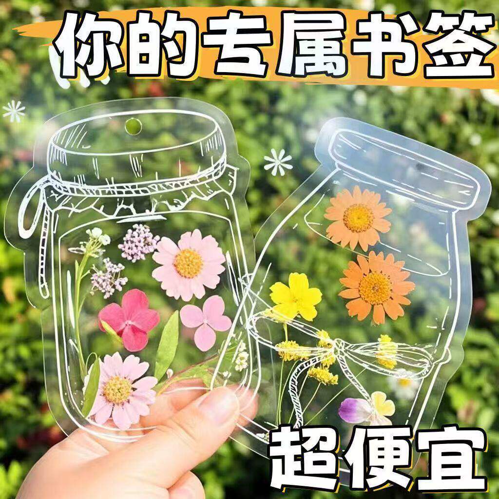 干花书签植物标本塑封膜秋天收集枫叶手工diy材料透明树叶粘贴画