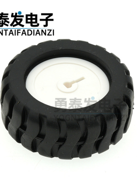 D字轴橡胶轮胎 机器人配件 43MM 循迹小车模型车轮 配N20减速电机