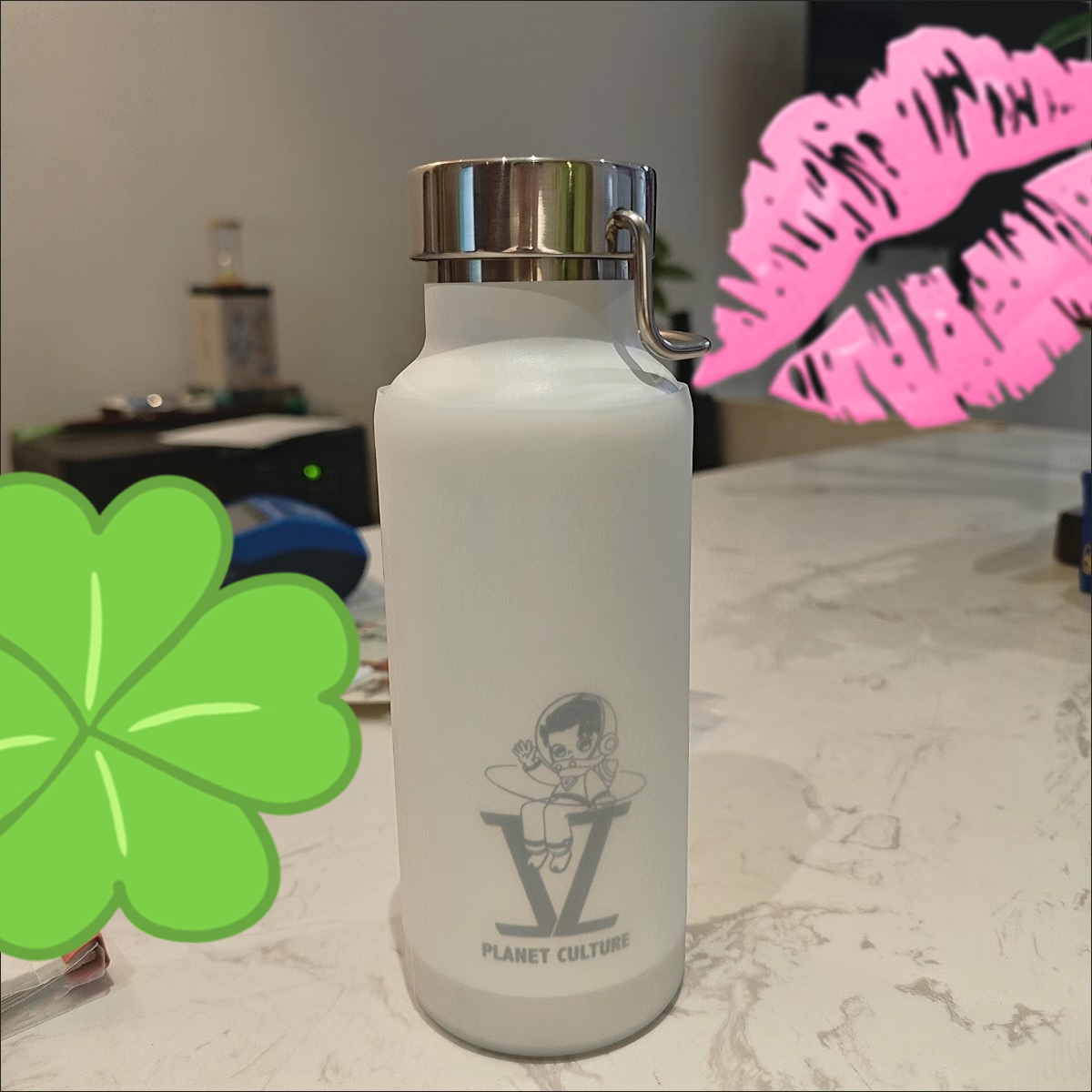 行星文化张杰不锈钢保温杯硅胶杯套直径7厘米硅胶杯套全包透明