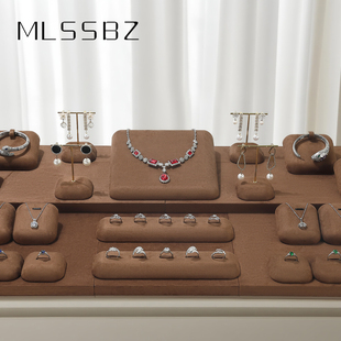 超纤新款首饰展示架珠宝展示道具耳环戒指项链高档饰品橱窗陈列架