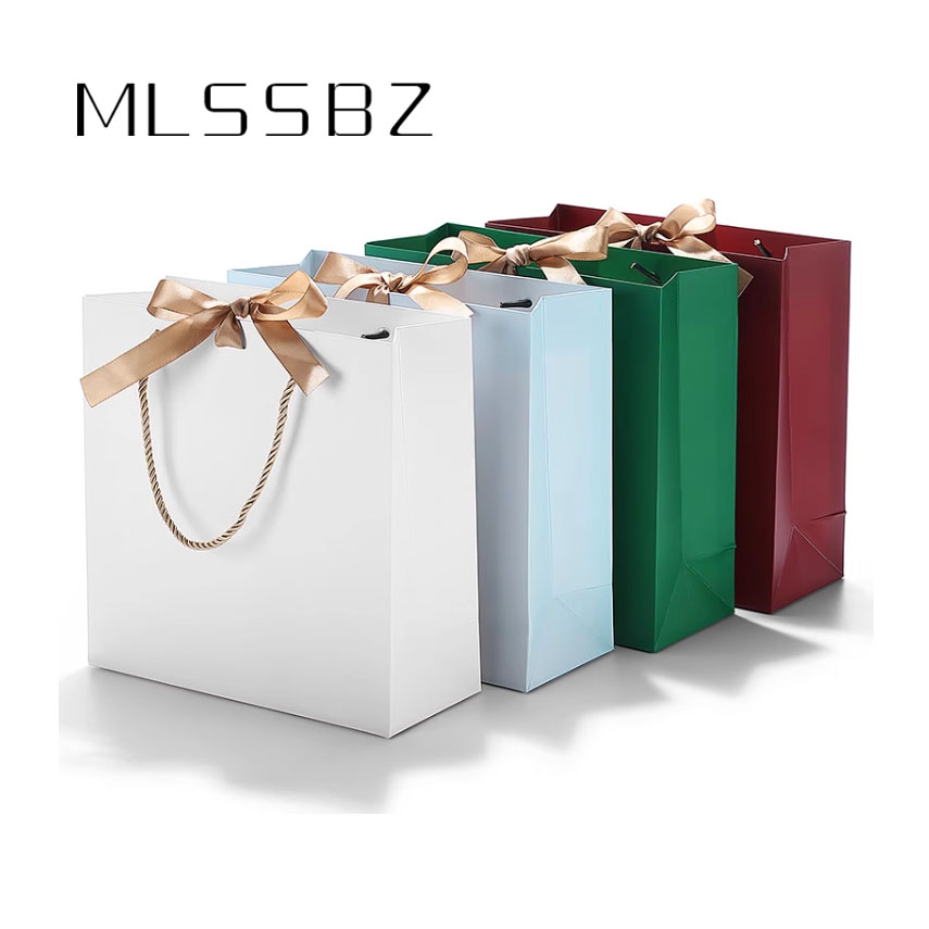 时尚设计款珠宝手提袋纸袋珠宝礼物首饰袋包装袋丝带可印字订制