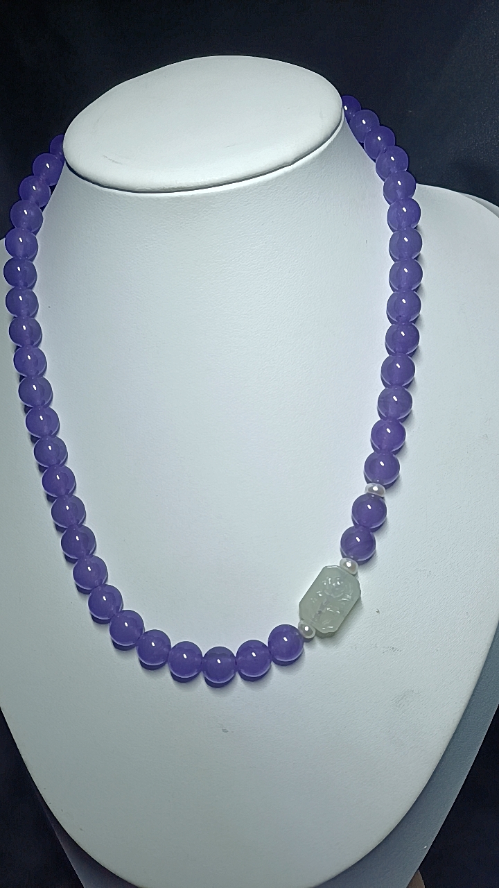 原创设计 主图款 卡8.3天然紫玉髓项链 40cm