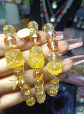 施华水晶+天然萤石雕刻件（下单可备注款式）