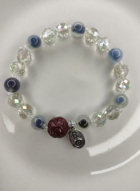 糖心玛瑙+施华水晶+紫晶砂美人鱼