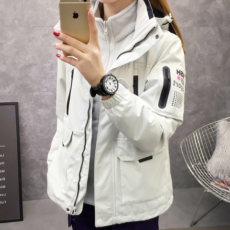 团购保暖冬季户外冲锋衣女防水防风加厚三合一可拆卸滑雪服外套男