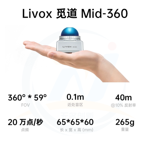 Livox MID360 3D mid360s三维激光雷达 保护罩 一分二数据线