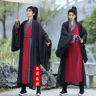 山东曹县原创汉服男明制古风公子复原款传统服饰阔袖交领长衫书生