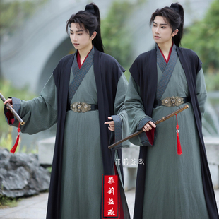 男女款 交领长衫 帅气 直裾袍传统服装 山东曹县原创汉服宋制交领长衫