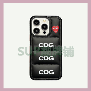CDG川久保玲情侣防冻防关机保暖羽绒服the适用15苹果14promax手机壳iphone13pro手机暖宝宝12羽绒11川久男女