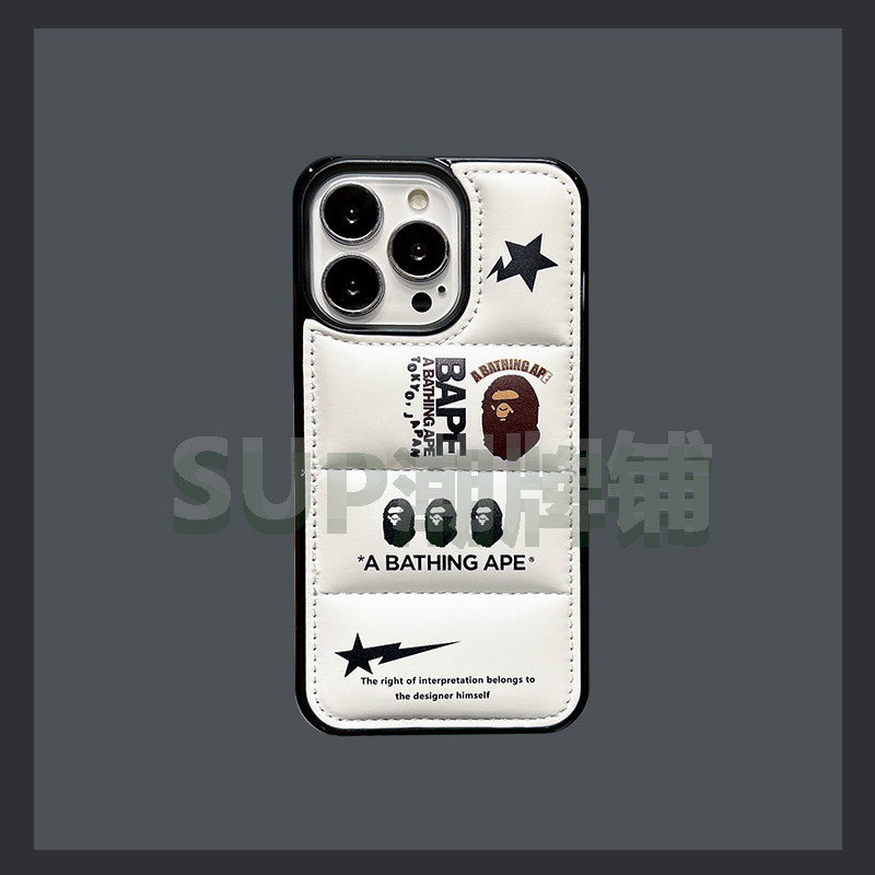 猿人原创定制高级黑奢华羽绒服适用苹果15promax手机壳iphone13女12小众14promax保护套11全包情侣小