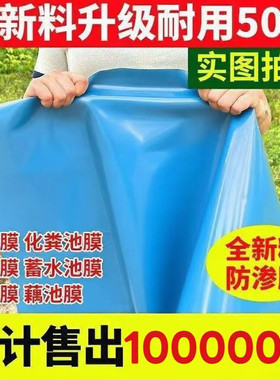 全新天蓝色塑料薄膜土工膜鱼塘防渗膜超厚鱼池防漏膜