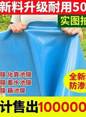 全新天蓝色塑料薄膜土工膜鱼塘防渗膜超厚鱼池防漏膜