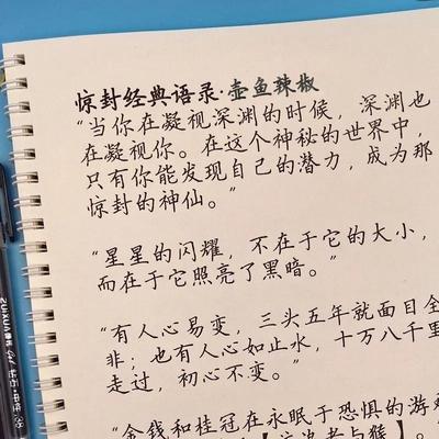 楷体字帖惊封原耽言情语录高中生临摹练字帖正楷女生字体漂亮大气