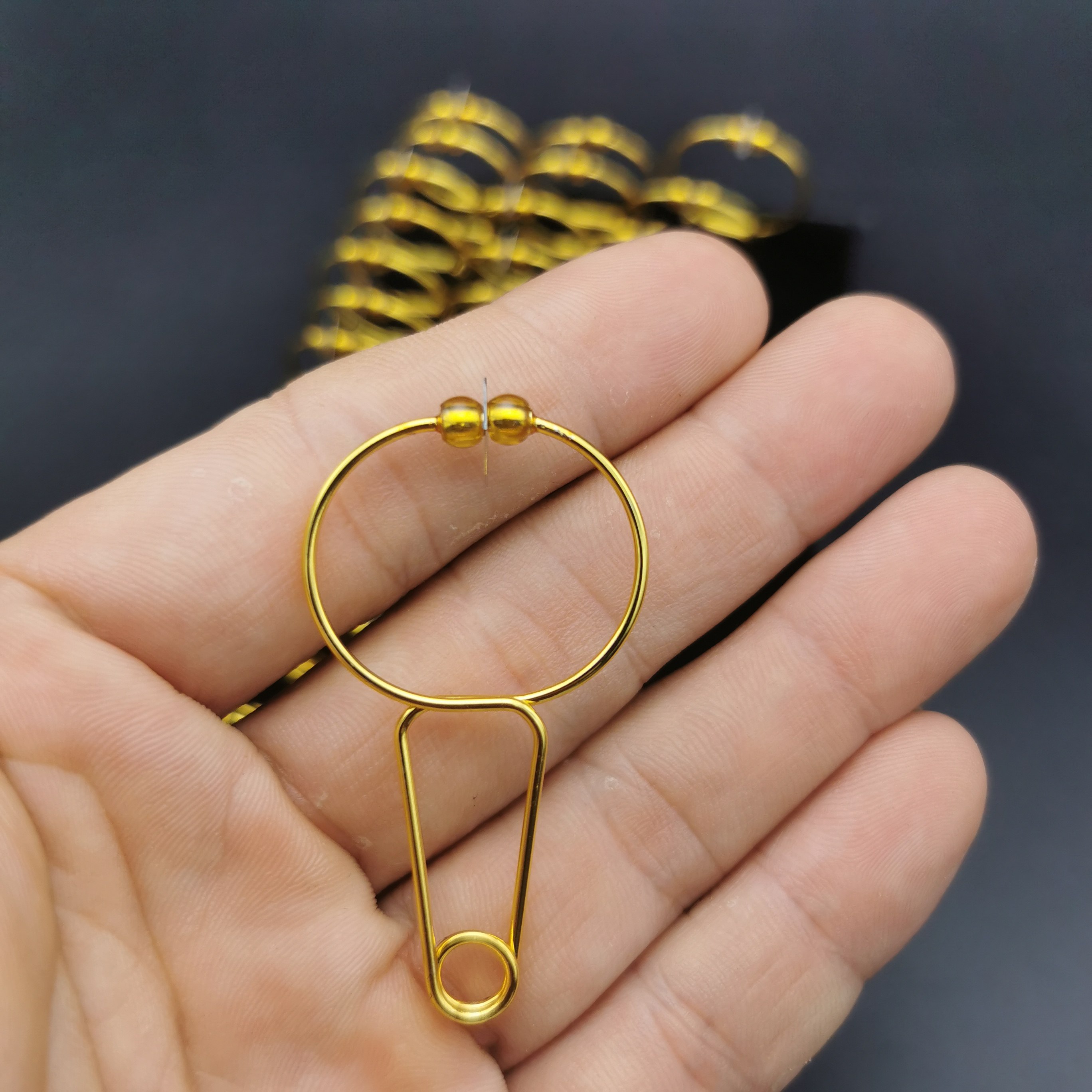 新款镀金宝石五行耳穴卡环强磁耳朵穴位夹经络按摩美容耳穴夹