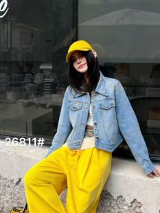 欧货正品2026早春新款时尚百搭气质高雅显瘦设计感牛仔外套上衣女