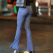 女 弹力包臀辣妹喇叭裤 夜色行性感健身紧身裤 户外高腰瑜伽打底裤