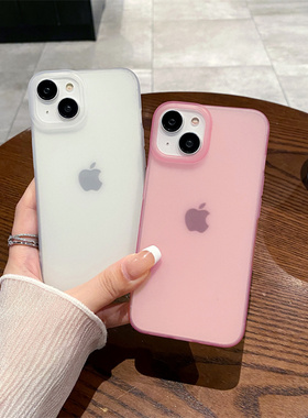 大孔磨砂适用iphone16PROMAX透色手机壳苹果7G/12创意tpu软保护套