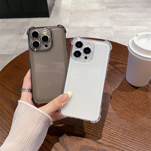 15简约精孔tpu保护套XR手机套16e 适用苹果16PROMAX防摔透明壳太空壳iphone13